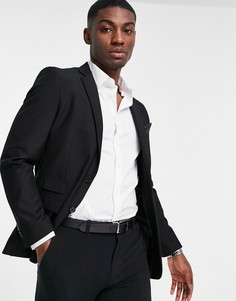 Однотонный приталенный пиджак French Connection-Черный цвет