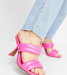 Розовые мюли на каблуке для широкой стопы с мягкими ремешками ASOS DESIGN Wide Fit Nadalie-Розовый цвет