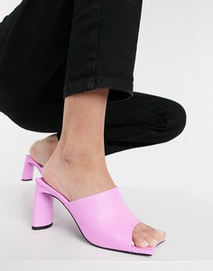 Розовые мюли на каблуке с броским носком Public Desire Vice-Фиолетовый цвет