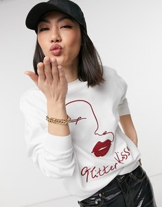 Белый свитшот с принтом Glitter Kisses Ted Baker