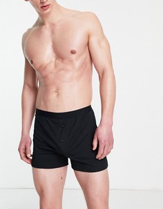 Черные трикотажные боксеры ASOS DESIGN-Черный цвет
