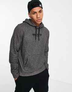 Худи темно-серого меланжевого цвета с логотипом спереди Hollister-Серый