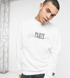 Белый свитшот в стиле oversized с надписью "Paris" Sixth June – эксклюзивно для ASOS