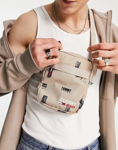 Бежевая сумка для полетов со сплошным принтом-логотипом Tommy Jeans-Нейтральный