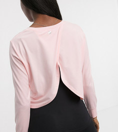 Розовый спортивный лонгслив с перекрещивающейся отделкой на спине Cotton:On Maternity-Розовый цвет