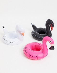 Надувные подставки для напитков в виде лебедей и фламинго Big Mouth-Многоцветный