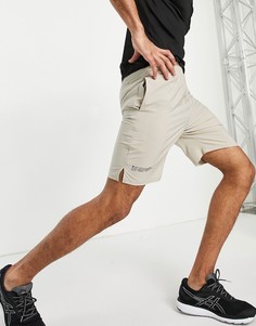 Светло-бежевые тканые беговые шорты средней длины HIIT Running-Серый