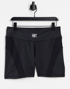 Черные бесшовные шорты в рубчик HIIT-Черный цвет