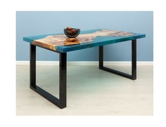Стол из слэба тополя (wowbotanica) голубой 173x75x97 см.