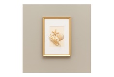 Морское панно в бело-золотистой гамме (wowbotanica) золотой 23x32 см.
