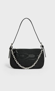 Stradivarius Сумка Из Ткани С Цепочкой Черный 103