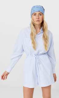 Stradivarius Короткий Комбинезон В Полоску Небесно-Голубой L