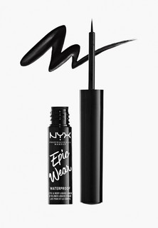 Подводка для глаз Nyx Professional Makeup водостойкая матовая EPIC WEAR EYE & BODY LIQUID LINER, оттенок 01, BLACK, черный, 3.5 мл