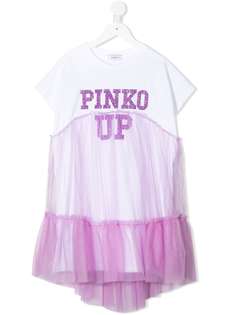Pinko Kids платье-футболка с тюлем