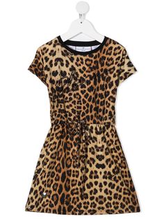 Philipp Plein Junior платье-футболка с леопардовым принтом