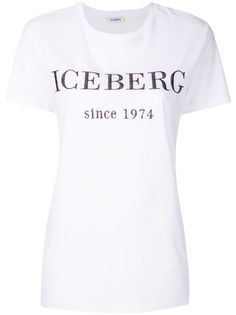 Iceberg футболка с логотипом и блестками