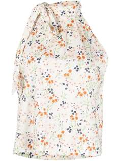 LAutre Chose блузка с вырезом халтер и цветочным принтом