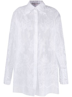 Ermanno Scervino рубашка оверсайз с вышивкой