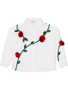 Dolce & Gabbana Kids рубашка с вышивкой