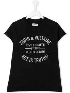 Zadig & Voltaire Kids футболка с вышитым логотипом