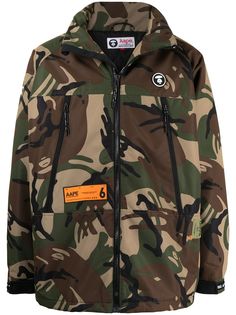 AAPE BY *A BATHING APE® куртка на молнии с камуфляжным принтом
