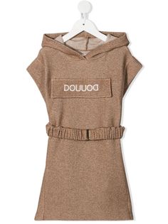 Douuod Kids платье с капюшоном и нашивкой-логотипом