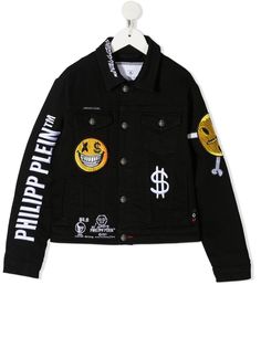 Philipp Plein Junior джинсовая куртка с нашивками