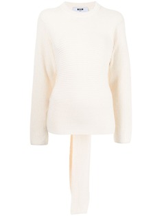 MSGM джемпер в рубчик с завязками