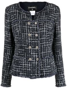 Chanel Pre-Owned двубортный пиджак 2010-х годов без воротника