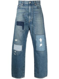 Junya Watanabe MAN прямые джинсы в технике пэчворк