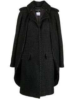 Chanel Pre-Owned многослойное пальто оверсайз 2008-го года в елочку