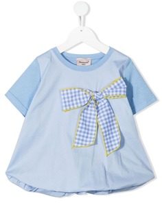 Mariuccia Milano Kids блузка с клетчатым бантом