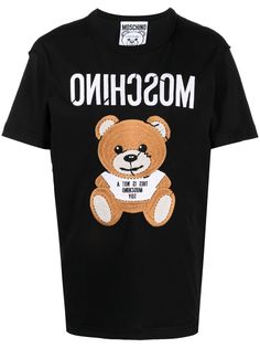Moschino футболка с вышивкой Teddy Bear