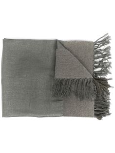 Brunello Cucinelli шарф с эффектом металлик и бахромой