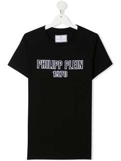 Philipp Plein Junior футболка с вышитым логотипом