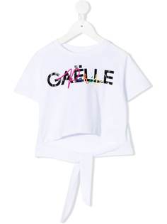 Gaelle Paris Kids футболка с завязками и логотипом