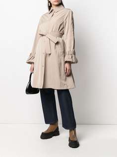 Moncler однобортное пальто с поясом