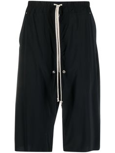 Rick Owens шорты с низким шаговым швом и кулиской