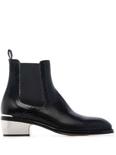 Alexander McQueen ботинки челси с тиснением под кожу змеи