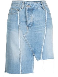 SJYP джинсовая юбка с бахромой