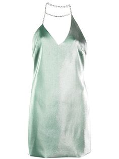 AREA платье мини с эффектом металлик