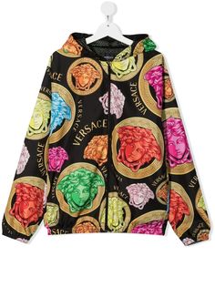 Versace Kids легкая куртка с капюшоном и принтом Medusa