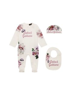 Dolce & Gabbana Kids "комплект из комбинезона, шапки и нагрудника с принтом"