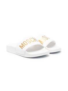 Moschino Kids шлепанцы с логотипом