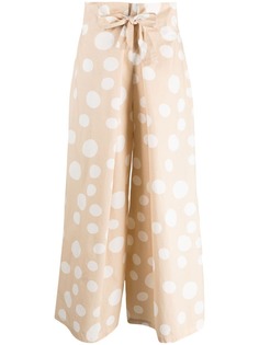 Stefano Mortari брюки широкого кроя в горох