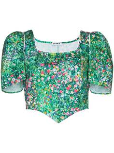 Batsheva укороченный топ с цветочным принтом