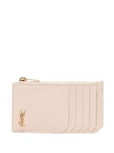 Saint Laurent картхолдер из зернистой кожи