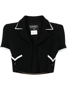 Chanel Pre-Owned укороченный жакет 1995-го года с контрастной окантовкой