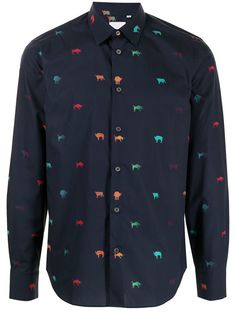 PAUL SMITH рубашка на пуговицах с графичным принтом