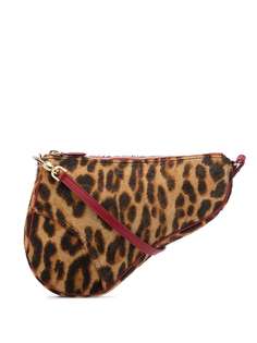 Christian Dior сумка на плечо Saddle pre-owned с леопардовым узором